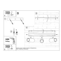 Sollux SL.0501 Deckenleuchte DIREZIONE 3 schwarz 5