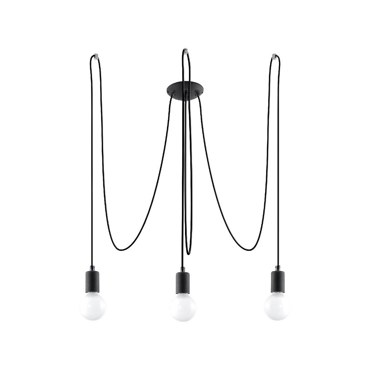 Sollux SL.0370 Kronleuchter EDISON 3 schwarz