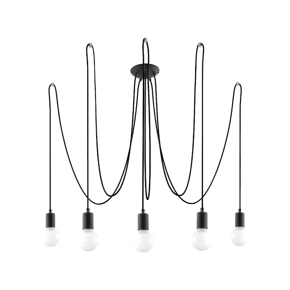 Sollux SL.0371 Kronleuchter EDISON 5 schwarz