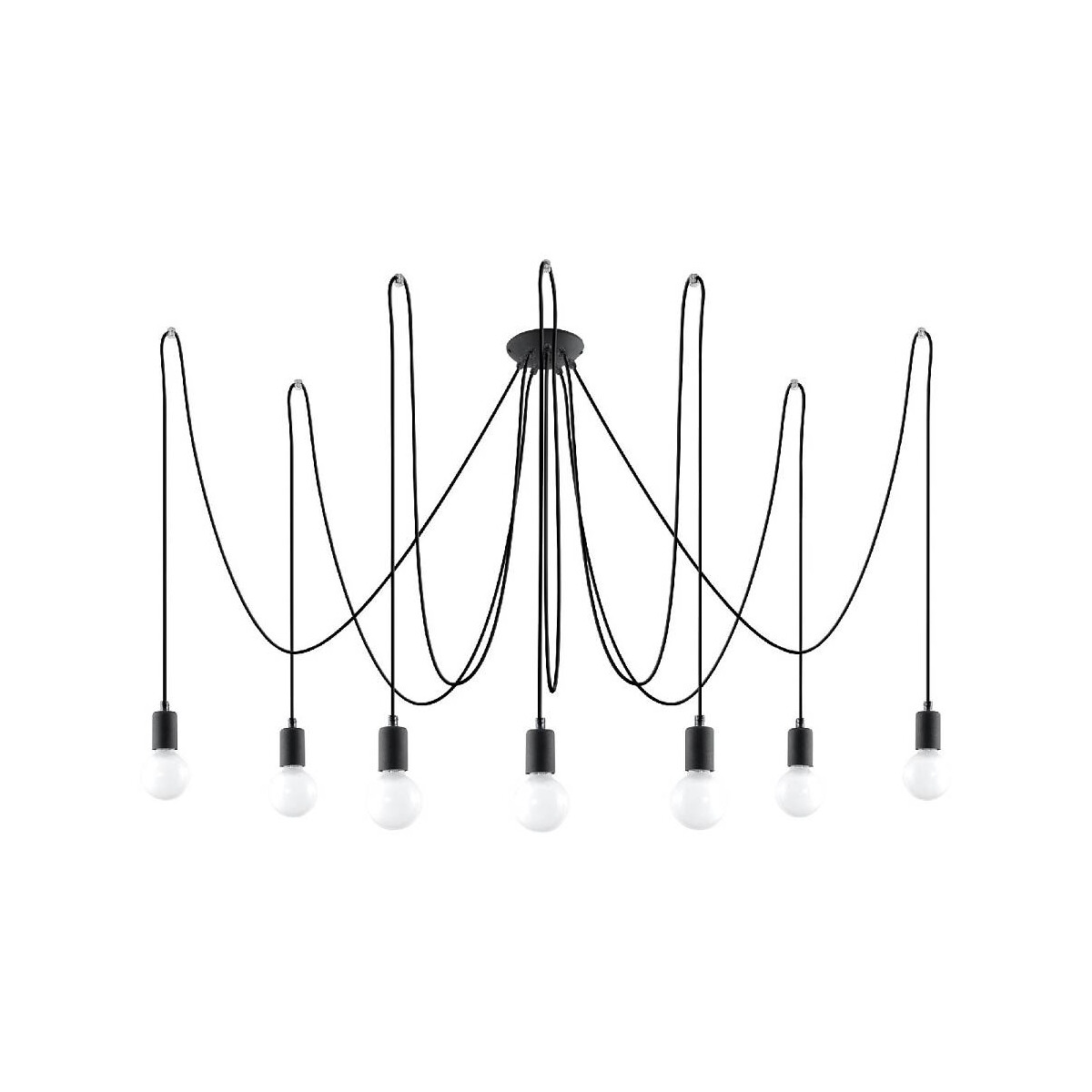 Sollux SL.0372 Kronleuchter EDISON 7 schwarz