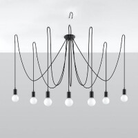 Sollux SL.0372 Kronleuchter EDISON 7 schwarz 2