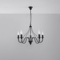 Sollux SL.0218 Kronleuchter MINERWA 5 schwarz 2