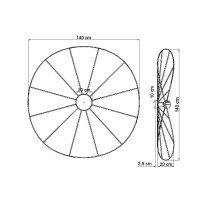 Sollux TH.015CZ Wandleuchte / Deckenleuchte ESKOLA 140 schwa