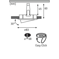 Premium Einbauleuchte schwenkbar rund 83mm 30° GU5,3 max
